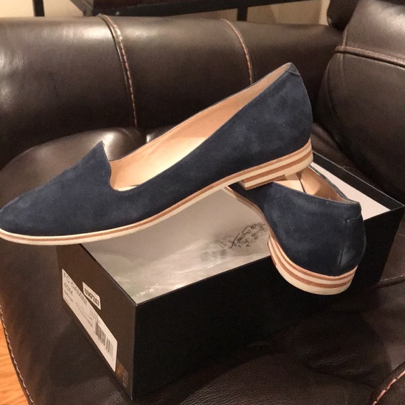 Navy blue suede loafers worn a few times - Picture 2 of 3